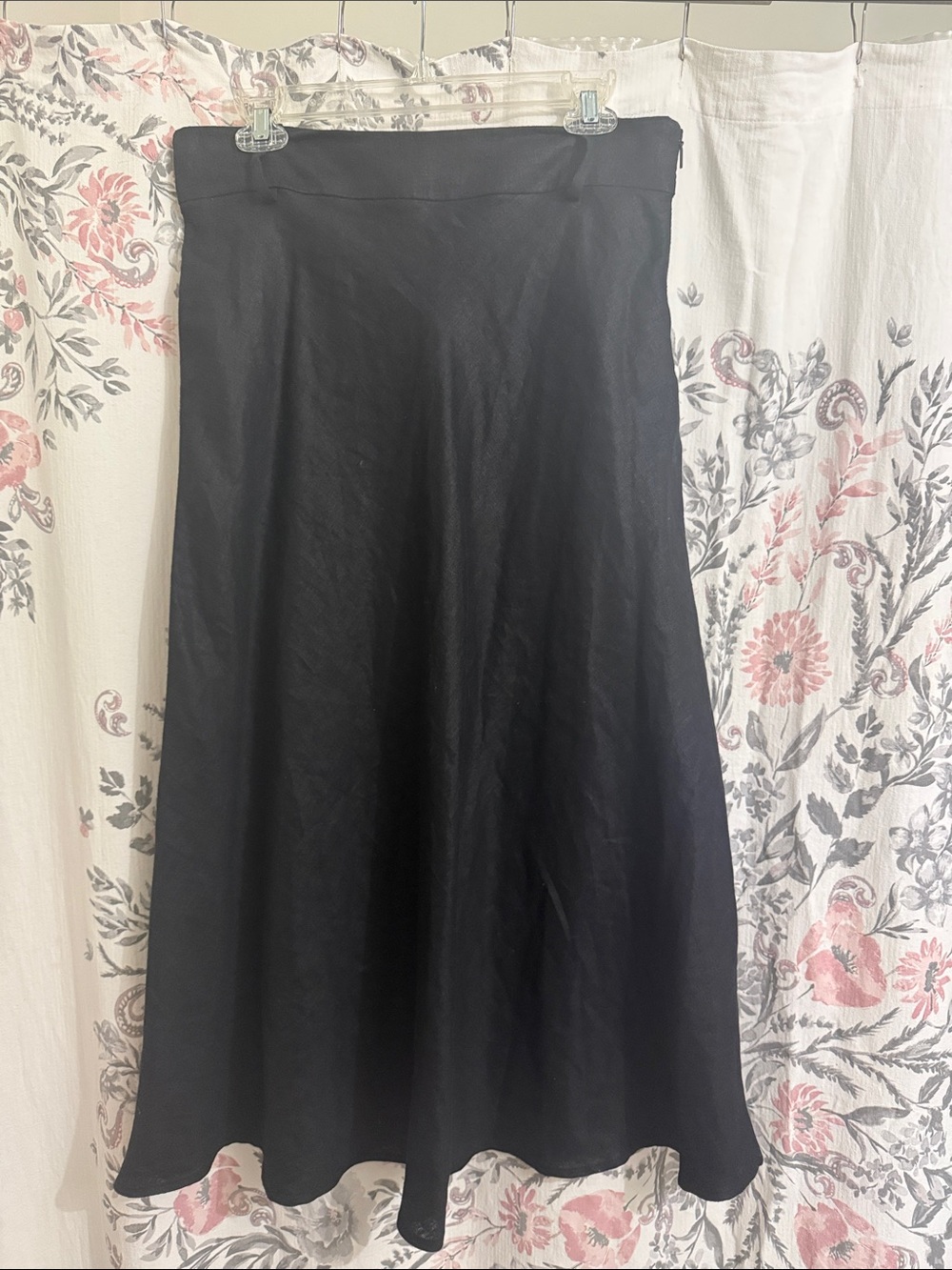Mango Linen Asymmetrical Midi Skirt